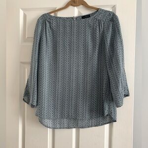 The limited blue pattern rayon long sleeve dress shirt